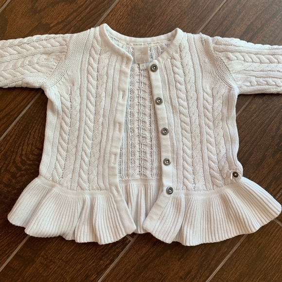 Jasper Conran 100% Cotton White Cardigan 3-4 - Picture 3 of 6